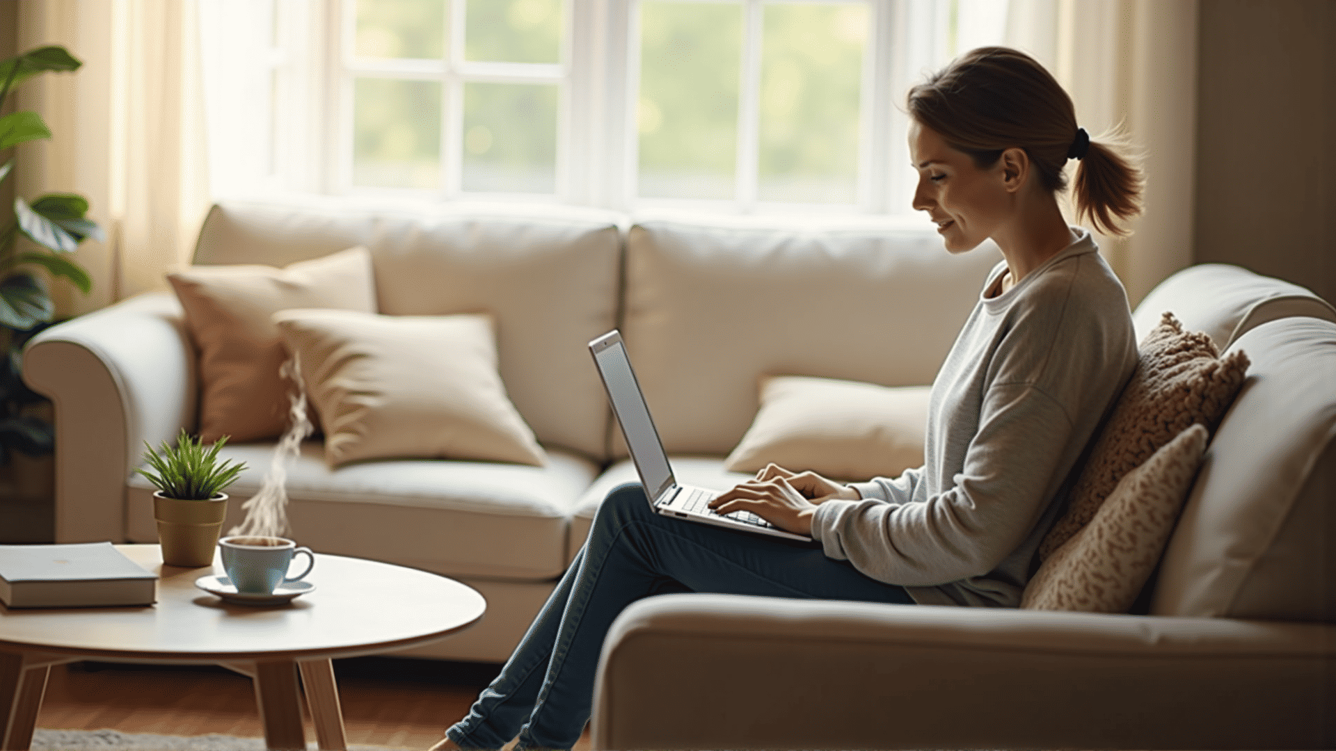 Online banking on laptop