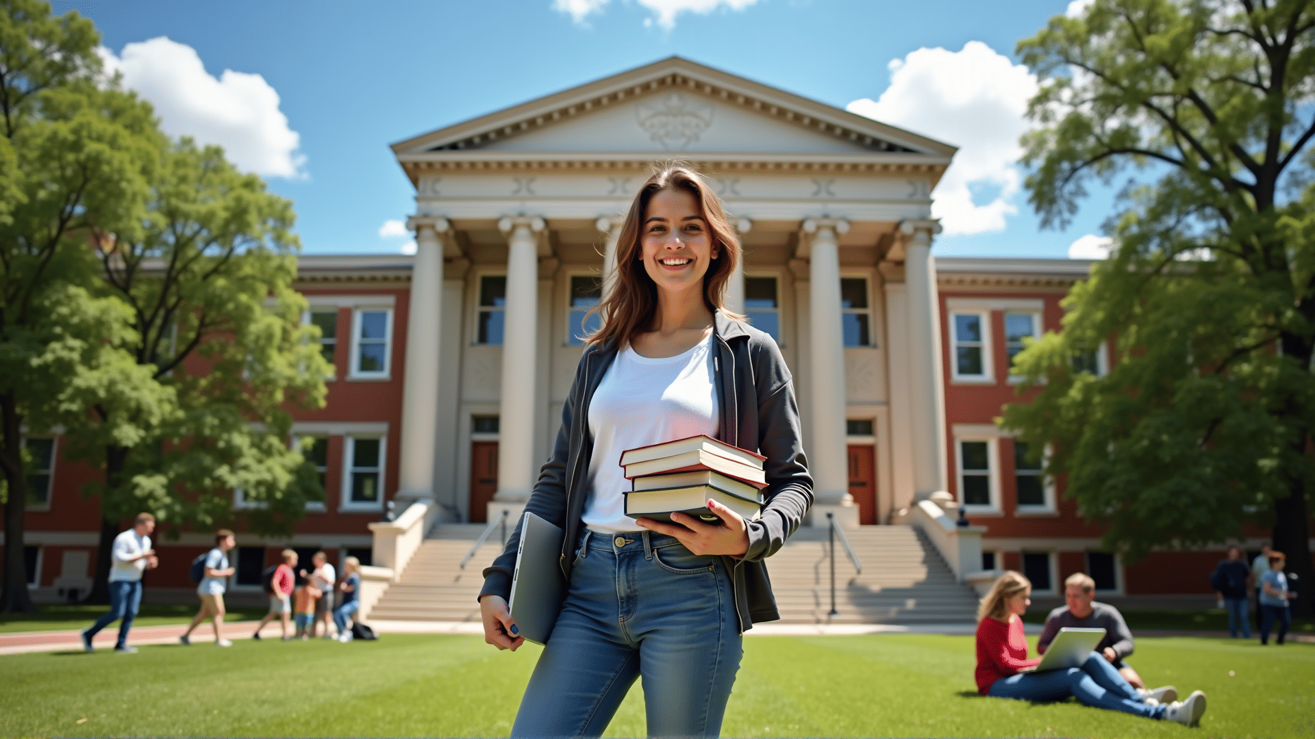 College student with books